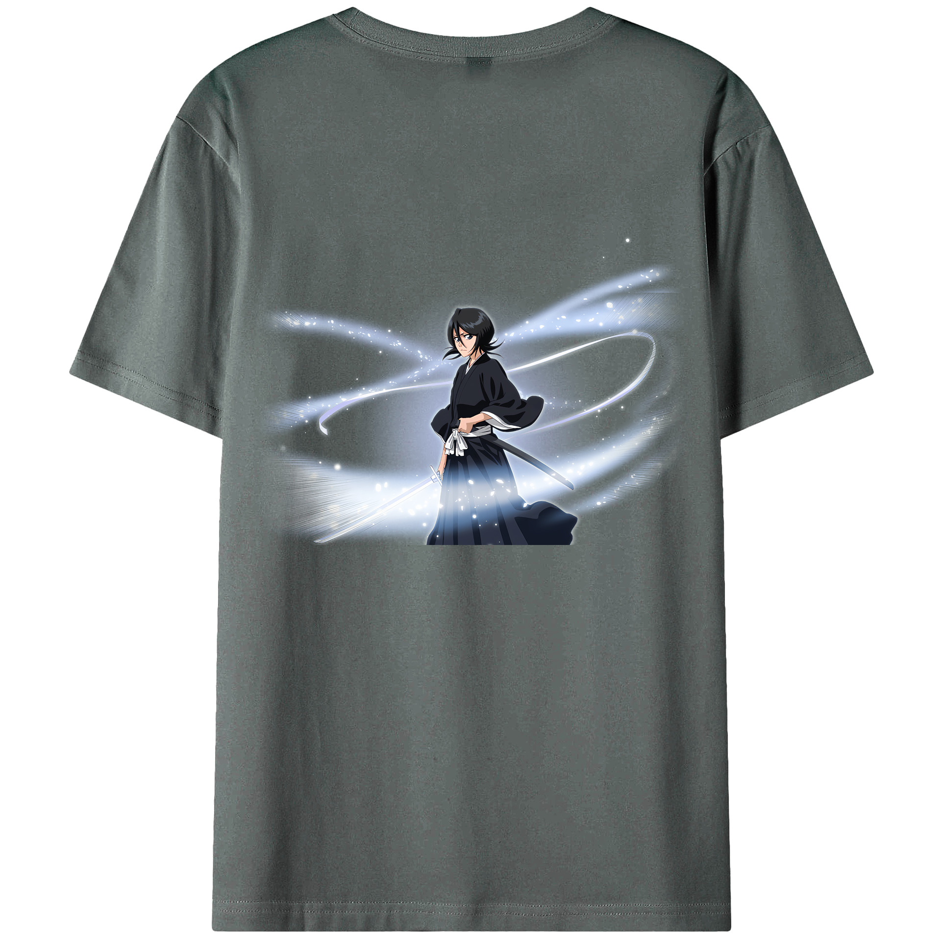 （画像用） ブリーチ 朽木ルキア BLEACH Kuchiki Rukia 綿100％ メンズ半袖Tシャツ（バックプリント） 通気性